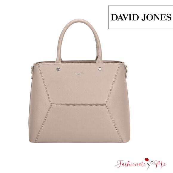 David Jones PU Leather Adjustable Shoulder Strap Handbag | Natural - Picture 1 of 6